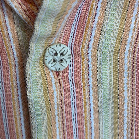 Tommy Bahama Men’s Short Sleeve Orange Stripe 100% Silk Shirt M-091 Sz XXL - Picture 3 of 8